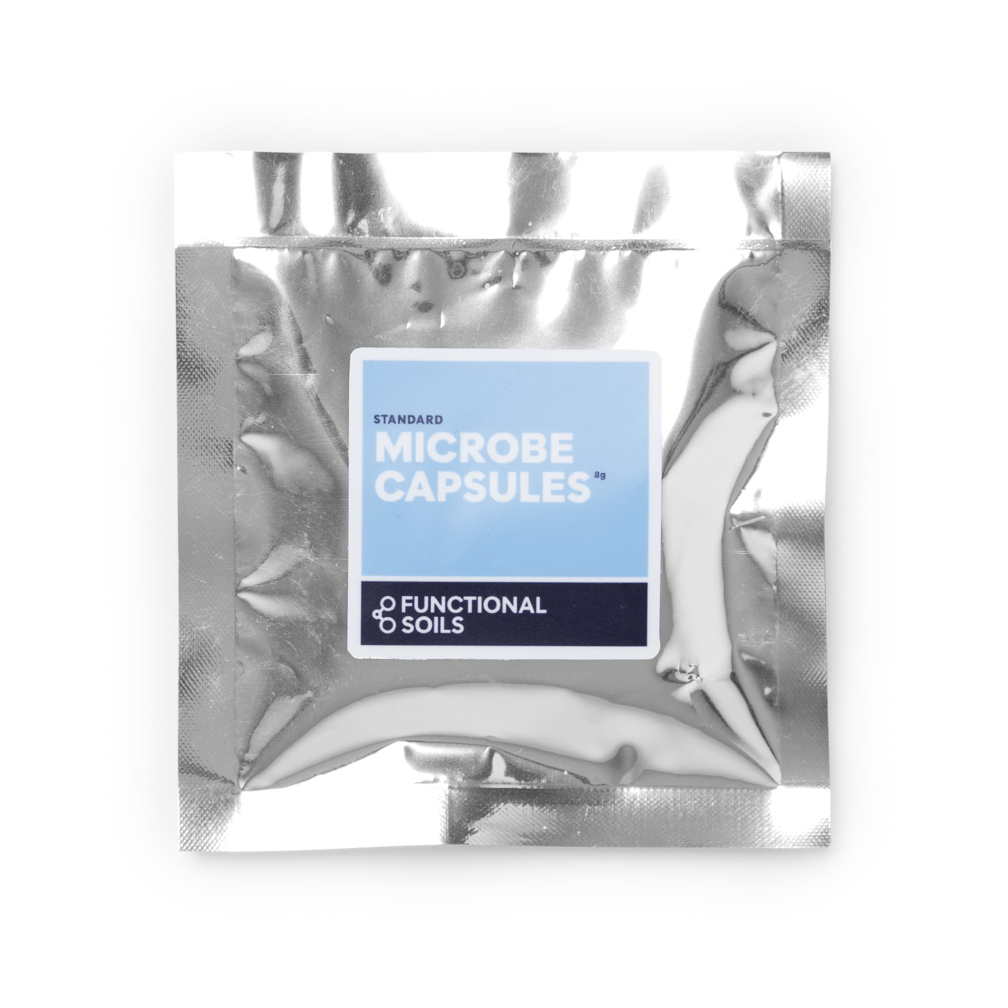 Microbe Capsules sampler foil pouch, front